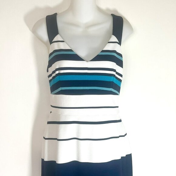 WHBM WHITE HOUSE BLACK MARKET STRIPE SHEATH DRESS SIZE 8 - Picture 3 of 11
